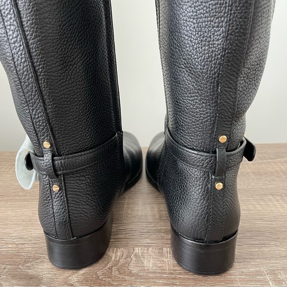 Tory Burch Marlene Riding Boots Tumbled Leather Black Size 9 NEW - Picture 10 of 14